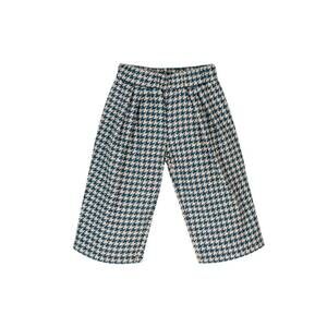 NEW EMC girl's wide leg flannel houndstooth trouser pants in tan/teal